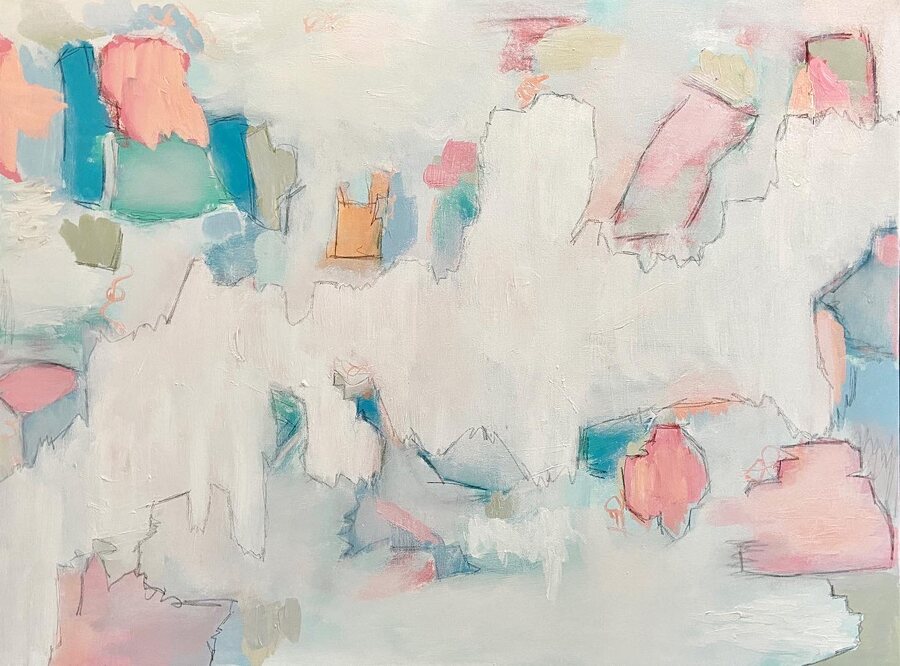 “Map to Nowhere”, original abstract painting by Sydni McKenzie