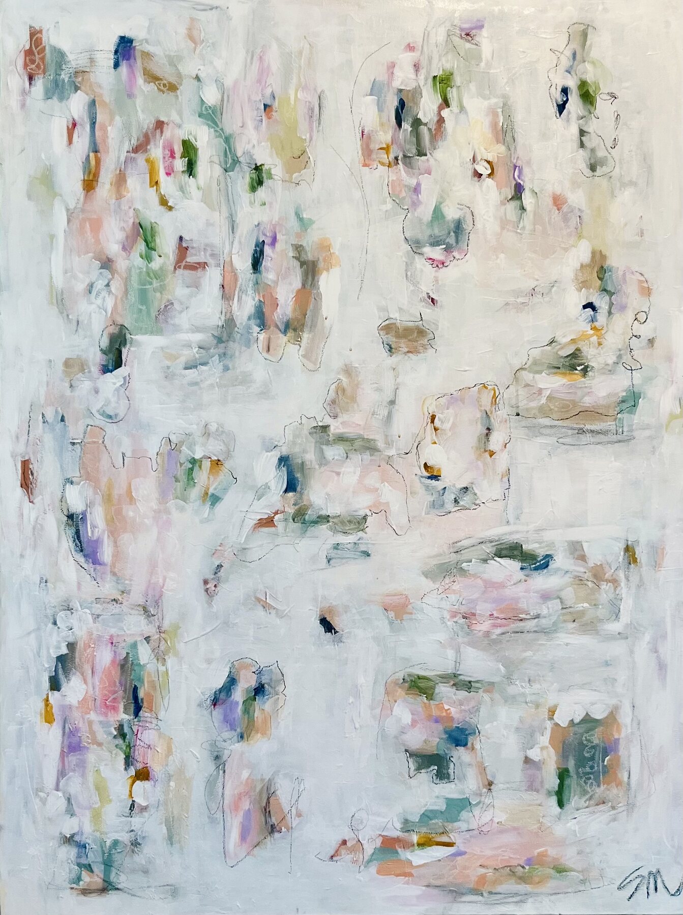 “Somewhere Serene”, original abstract painting by Sydni McKenzie