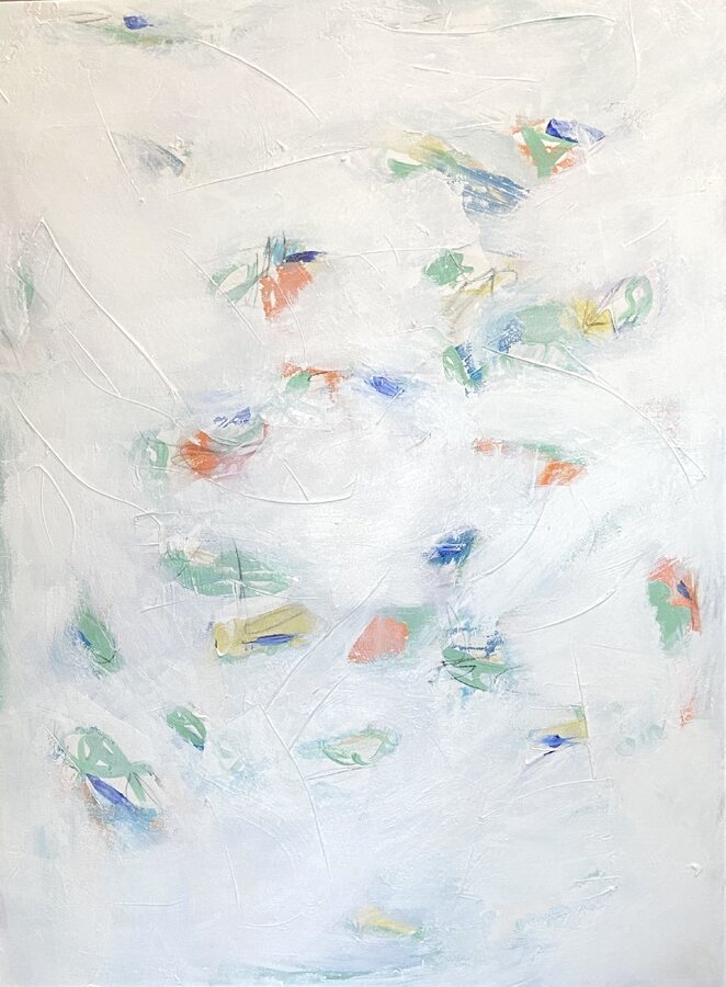“Waves of Green”, original abstract painting by Sydni McKenzie